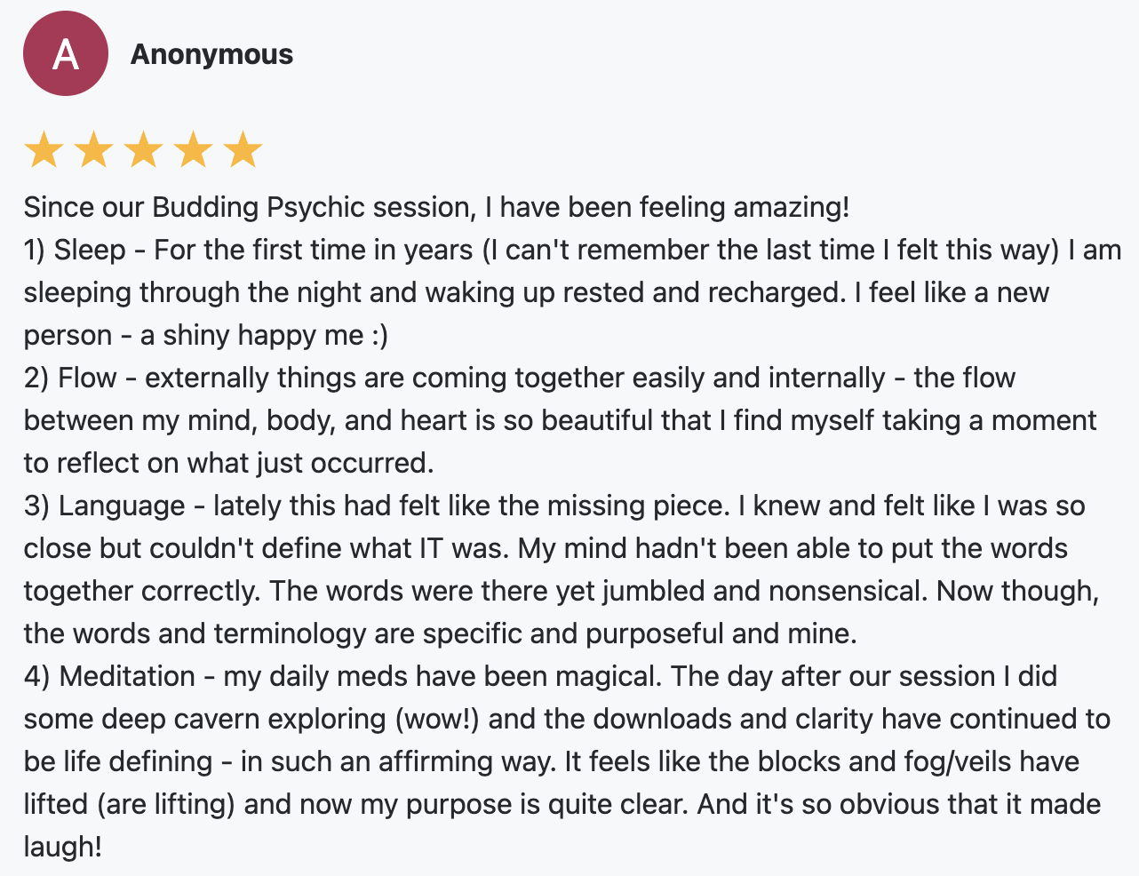 Student win &mdash; Anonymous budding psychic