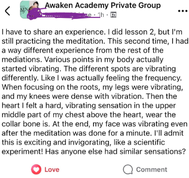 Student win &mdash; meditation vibration experience
